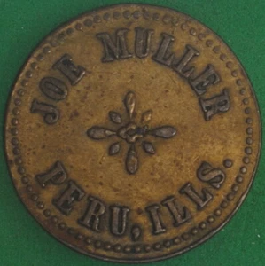 Joe Muller, Peru, Ill., Good For 5¢ In Trade Token - Picture 1 of 2