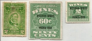 PUERTO RICO 5 LIQUER AND WINE REVENUE STAMPS - Picture 1 of 3
