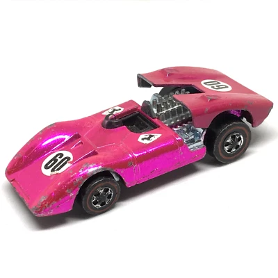 Hot Wheels Redline Ferrari 312P #60 1969/1970 Hot Pink Black Int. Made In U.S.A. - Image 1 of 4