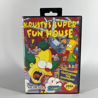 Krusty's Super Fun House (Sega Genesis, 1994) No Manual - Tested - Image 1 of 4