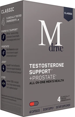 MDRIVE CLASSIC Testosterona KSM-66 Ashwagandha Próstata Articulación Ojo Lutemax2020 Foto 1 de 2