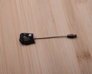 Antique Victorian Irish Bog Oak Mourning Pearl Stick Pin - Picture 1 of 5