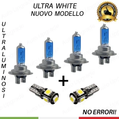 2 COPPIE LAMPADE H7 EFFETTO XENON LED + COPPIA LUCI DI POSIZIONE 5 LED CANBUS - Immagine 1 di 4