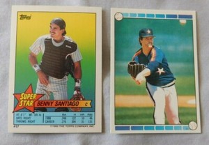 1989 Topps Super Star Sticker #57 Benny Santiago  - Sticker #22 Bob Knepper