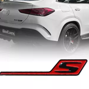 For AMG S Letter Trunk Emblem Glossy Red Black 3D Badge 2017 2020 C63S E63 C43 - Picture 1 of 4