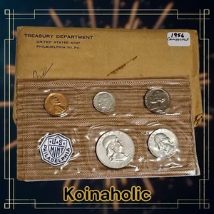 1956 Proof Set 5 Coins 90% Silver CAMEO Franklin, Taken From Storage, Fast 🚢 - Picture 1 of 11