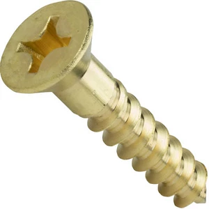 #6 x 5/8" Solid Brass Wood Screws Flat Head Phillips Drive Qty 100 - Picture 1 of 5