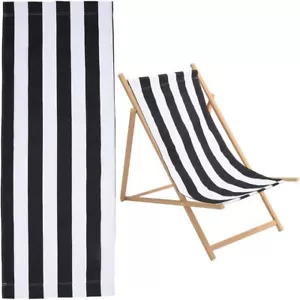 GORGECRAFT 44x17inch Beach Sling Chair Replacement 1130*432mm, Black Stripe - Picture 1 of 6