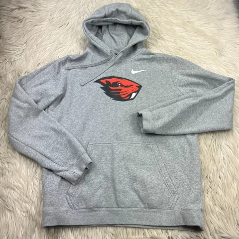 Nike Men's M Gray Oregon State Beavers Pullover Fleece Hoodie Sweatshirt Cover