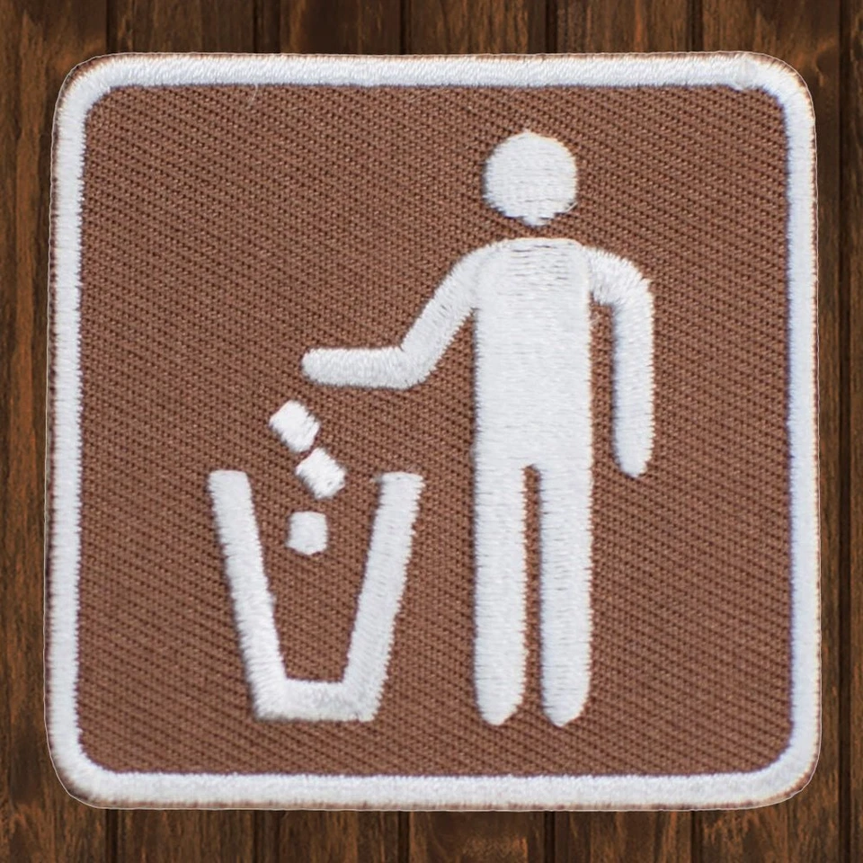 Litter Receptacle Embroidered Patch — Iron On - Image 1 of 1