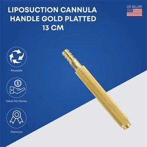 Liposuction Cannulas Handle for Cannulas 13cm Serrated Grip Gold Platted German - Picture 1 of 1