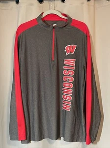 University of Wisconsin Badgers NCAA 1/4 Zip Pullover Large Colosseum EUC - Picture 1 of 11