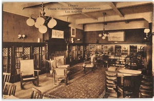 Postal de la Biblioteca de la Asociación Cristiana de Mujeres Jóvenes, Los Ángeles, CA 1910 YWCA - Imagen 1 de 2