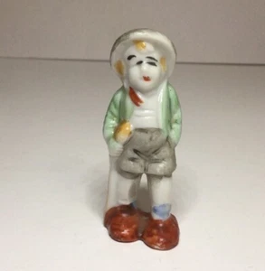 Miniature Made In Japan Hiker Traveling Man With Walking Stick Backpack Figurine - Picture 1 of 16