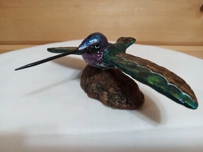 Arte popular caprichoso hecho a mano colibrí papel maché escultura observador de aves regalos Foto 1 de 4