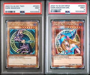 Dark Magician + Dark Magician Girl PSA 9 Bundle - TN23-EN001 MP24-EN009 Yugioh - Bild 1 von 3