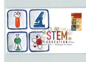 Hand painted STEM EDUCATION, # 1 of 1 made with Color cancel, FDC - Picture 1 of 1