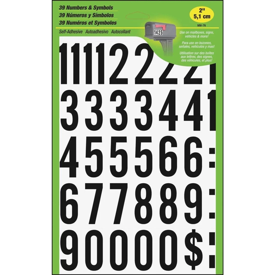 Hy-Ko 2 In. Polyester Adhesive Number Set 33 Numbers MM-7N Hy-Ko MM-7N