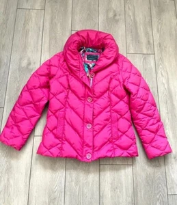 Per Una Pink Puffer Feather & Down Jacket / Coat With Floral Lining Size 12-14  - Picture 1 of 9