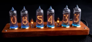 IN-14 Nixie Tube Clock | Retro Vintage Style. Warm Glow. Steampunk. 6 tubes - Picture 1 of 13