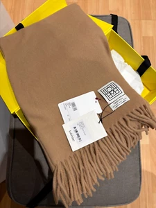 TOTEME Monogrammed Wool Large Scarf - Camel - Picture 1 of 9