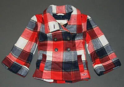 Vintage Y2K HOLLISTER Womens Wool Plaid Checks Swing Coat Jacket S - Image 1 of 4