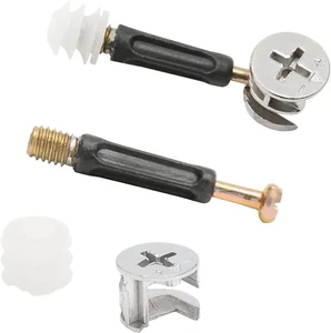 20 Sets Furniture Connector Cam Lock Fittings with Dowel and Pre-Inserted Nut, 3 - Picture 1 of 12