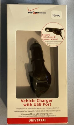 Cargador de vehículo Verizon Wireless con puerto USB carga universal 2 teléfonos a la vez Foto 1 de 4