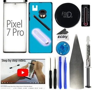 Black Outer Front Glass Lens Screen Replacement for Google Pixel 7 PRO - Picture 1 of 10