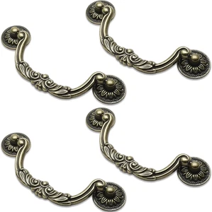 Uenhoy 4 Pcs 5 Inch Bail Handle Drop Pulls Vintage Drop Bail Drawer Pulls Antiqu - Picture 1 of 12