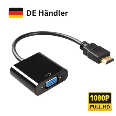 HDMI zu VGA Adapter Full HD 1080p Konverter Stecker für PC Laptop Beamer Monitor - Bild 1 von 4