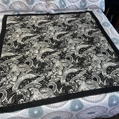 Винтажный Glentex большой шарф 100% акрил Японии черный/белый стильный 47» x 47» - Изображение 1 из 4