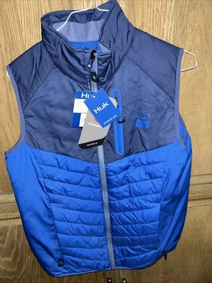 HUK Icon X Puffy Vest Small S H4000086-457 Huk Blue New With Tags NWT - Image 1 of 4