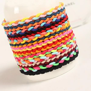 Random Color Colorful Braided Hairband Hair Rope Elastic Rubber Ponytail Holder - Picture 1 of 5