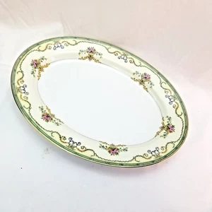 VINTAGE NORITAKE PORZELLAN JAPAN SMARTNIS GROSSE 14" OVALE SERVIERPLATTE antik - Bild 1 von 10