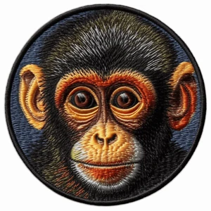 Affe Aufnäher Bügelbild Applikation - Baby Tier Gorilla, Schimpanse, Dschungel - Bild 1 von 12