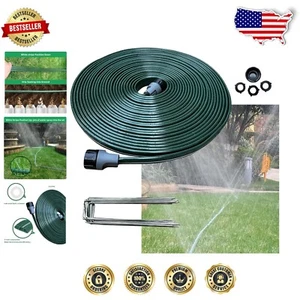 50 FT Heavy-Duty Sprinkler & Soaker Hose with Stakes - Versatile Lawn Irrigation - Picture 1 of 9