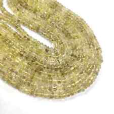 13" Natural Lemon Quartz Hand Carved Rondelle Beads Watermelon 6-8mm Beads