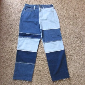 NWOT Hollister 13 R Ultra High Rise Vintage Straight Patchwork Stretch Jeans - Picture 1 of 3