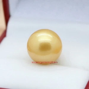 Top Qualität NATÜRLICHE ECHTE PERFEKTE RUNDE GOLDENE 10-11 MM LOSE SÜDMEERPERLE - Bild 1 von 6