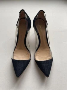 Zapatos de salón Giambi Torossi tacón azul denim PVC para mujer talla EU 34,5 US 4,5 - Imagen 1 de 4