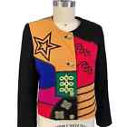 Vintage 80s Lilli Ann Wool Sweater Multi Colored Patchwork Front S.M