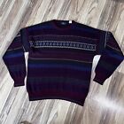 Vintage Italian Sweater Co. à rayures longues multicolores taille XL 30 % laine