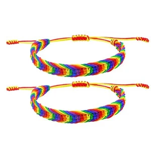 Rainbow LGBT Pride Bracelet for Lesbian Gay Bisexual Adjustable LGBTQ Pride Brac - Picture 1 of 7