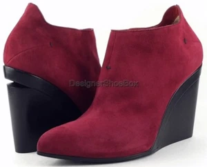 Costume National 1215303 Weinrot Wildleder Designer Stiefeletten 6.5 Eu 37 - Bild 1 von 4