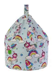 Cotton Space Unicorn Pastel Rainbow Bean Bag Adult Size By Bean Lazy - Picture 1 of 1