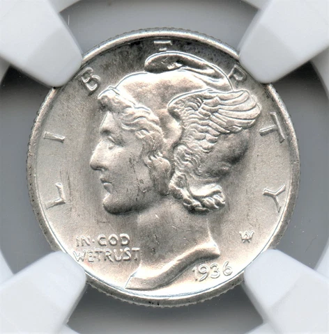 1936 Mercury Dime, NGC MS66 Cover