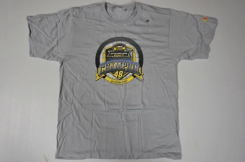 Jimmie Johnson Lowe's #48 Gray 2007 NASCAR Nextel Champion T-shirt -Sizes L & XL Cover