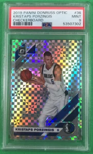 2019 DONRUSS OPTIC CHECKERBOARD #36 KRISTAPS PORZINGIS POP 4 NONE HIGHER PSA 9 - Picture 1 of 4