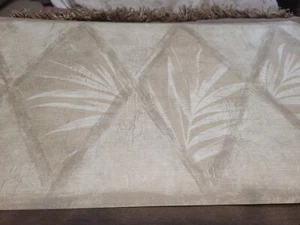 Village Wallpaper Border Harliquinn Diamond Palm Leaf 5807210 Beige Tan NiP - Picture 1 of 2